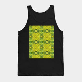 Pea Green and Dark Green Cross Shaped Pattern - WelshDesignsTP004 Tank Top